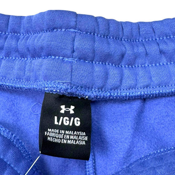 NWT Under Armour Women’s UA Icon Fleece Boyfriend Shorts Blue $60 Casual Gym SzL - Picture 6 of 10